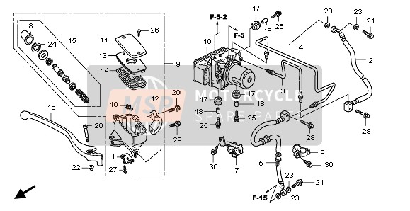 Honda FJS600A 2006 FR Maître-cylindre de frein pour un 2006 Honda FJS600A